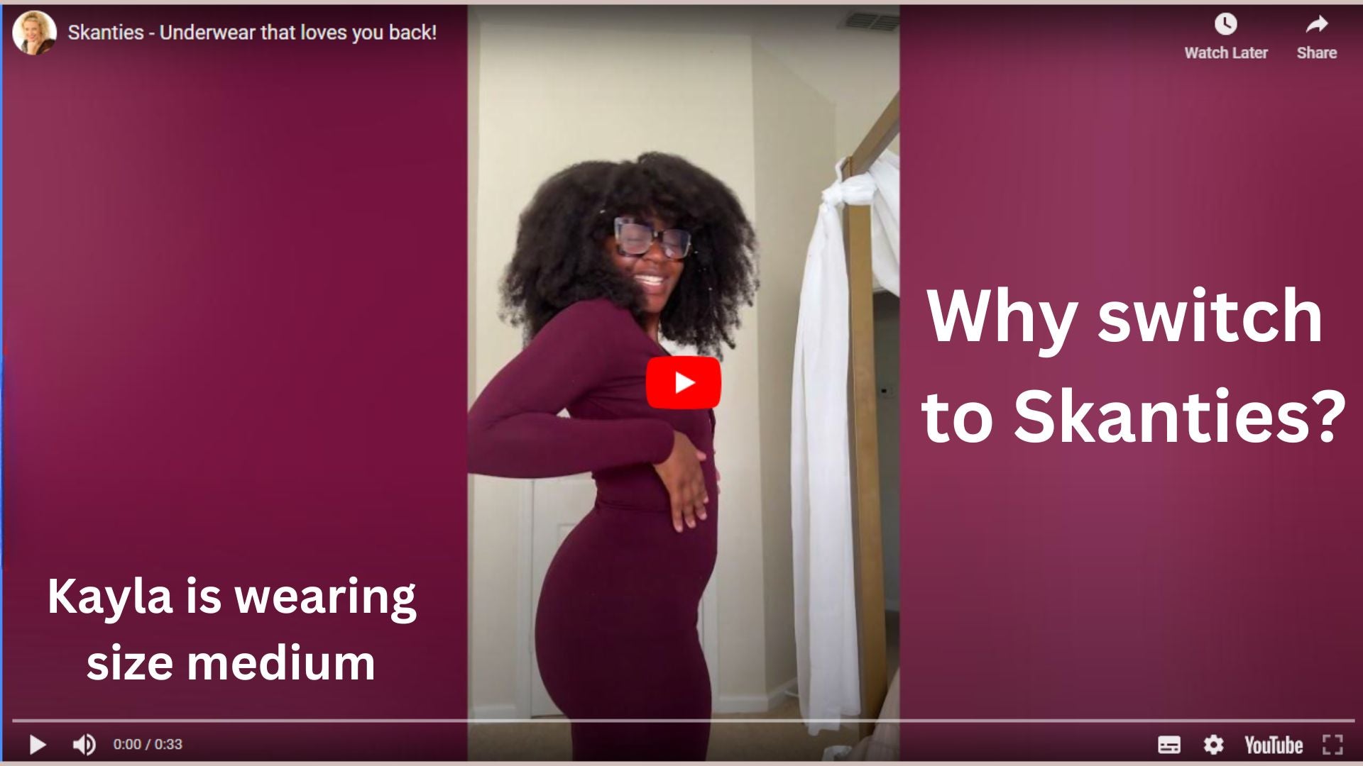Load video: Experience the Skanties difference! In this video, we showcase Skanties’ anti-shapewear underwear, crafted for ultimate comfort, confidence, and body positivity. With features like an extra-large cotton panel for breathability, soft stretchy fabric, and a no-roll waistband, Skanties are perfect for everyday wear. Say goodbye to muffin tops, thigh chafing, and visible lines and hello to chafe-free, body-loving underwear that fits sizes up to US22. Skanties combines seamless design with breathable, comfortable support for a fit that loves your body back. Watch now to discover the ultimate in comfort-first, anti-shapewear underwear!