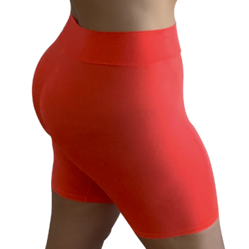 Front View Essential Bright Orange color Tangerine Dream Skanties Showing from the back with no muffin top and a nice wide thick soft waistband showing the smooth lines and light fabric