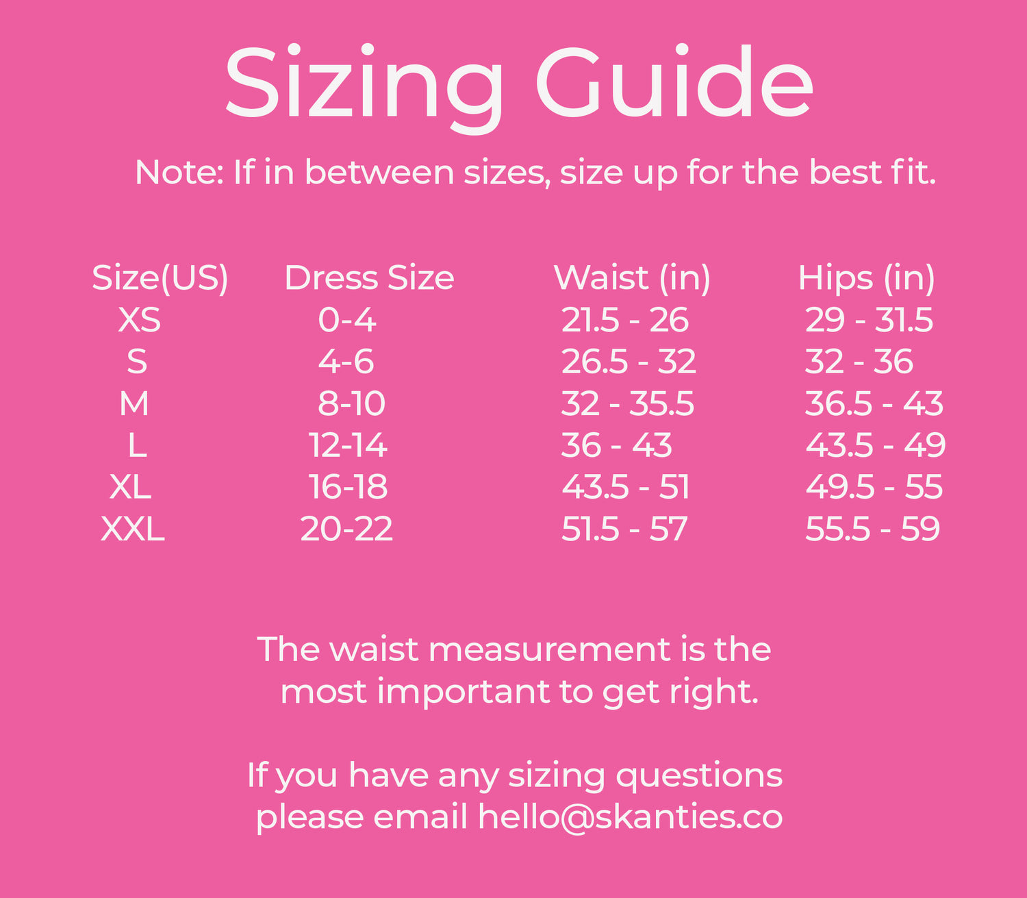 Size Guide – Lady Lush Clothing